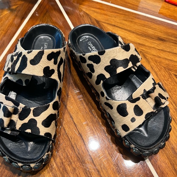 GIAMBATTISTA VALLI Studded Pony Hair Sandals